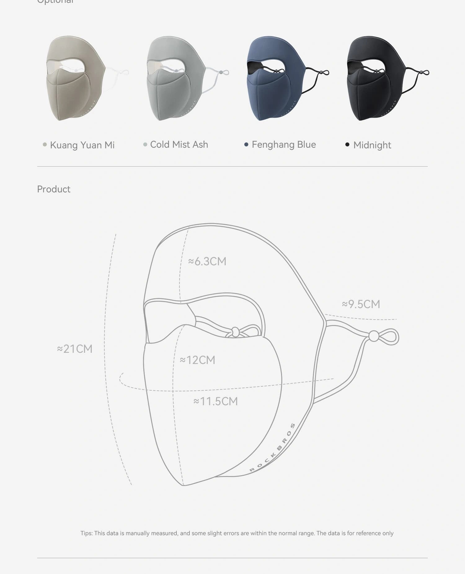 ROCKBROS Windproof Cycling Full Face Mask with Warm Breathable Fabric for Cold-Weather Outdoor Riding