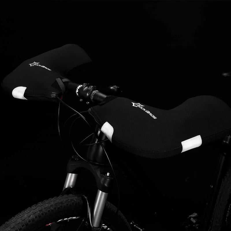 ROCKBROS windproof winter bike handlebar mittens for cold-weather cycling