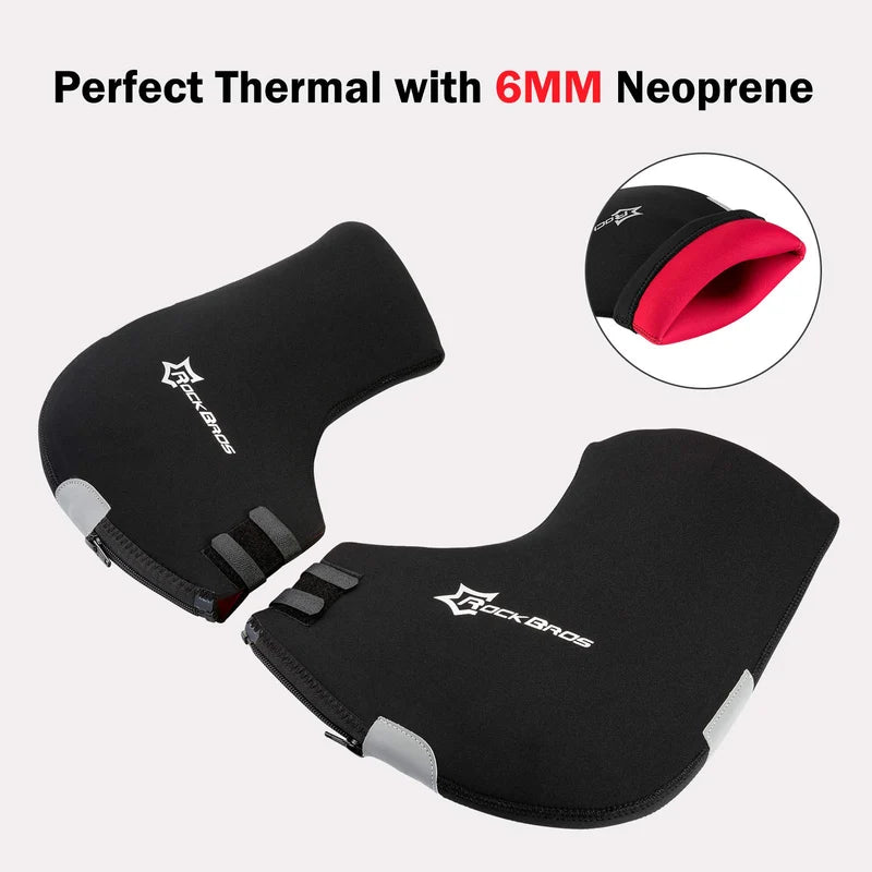 ROCKBROS windproof winter bike handlebar mittens for cold-weather cycling