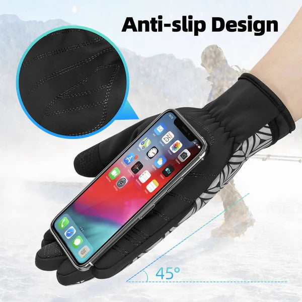 ROCKBROS Winter Cycling Gloves Thermal Windproof Touchscreen Bike Gloves with Reflective