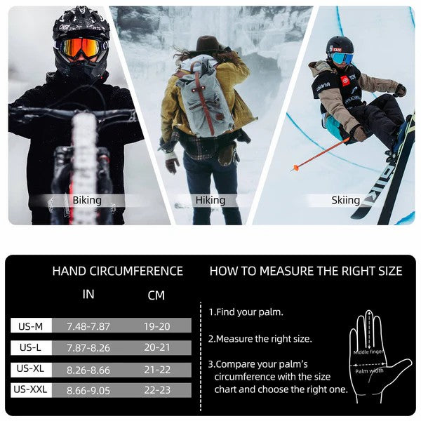 ROCKBROS Winter Cycling Gloves Thermal Windproof Touchscreen Bike Gloves with Reflective