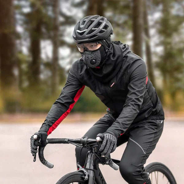 ROCKBROS winter cycling jacket for men, thermal windproof and water-resistant outdoor sports coat