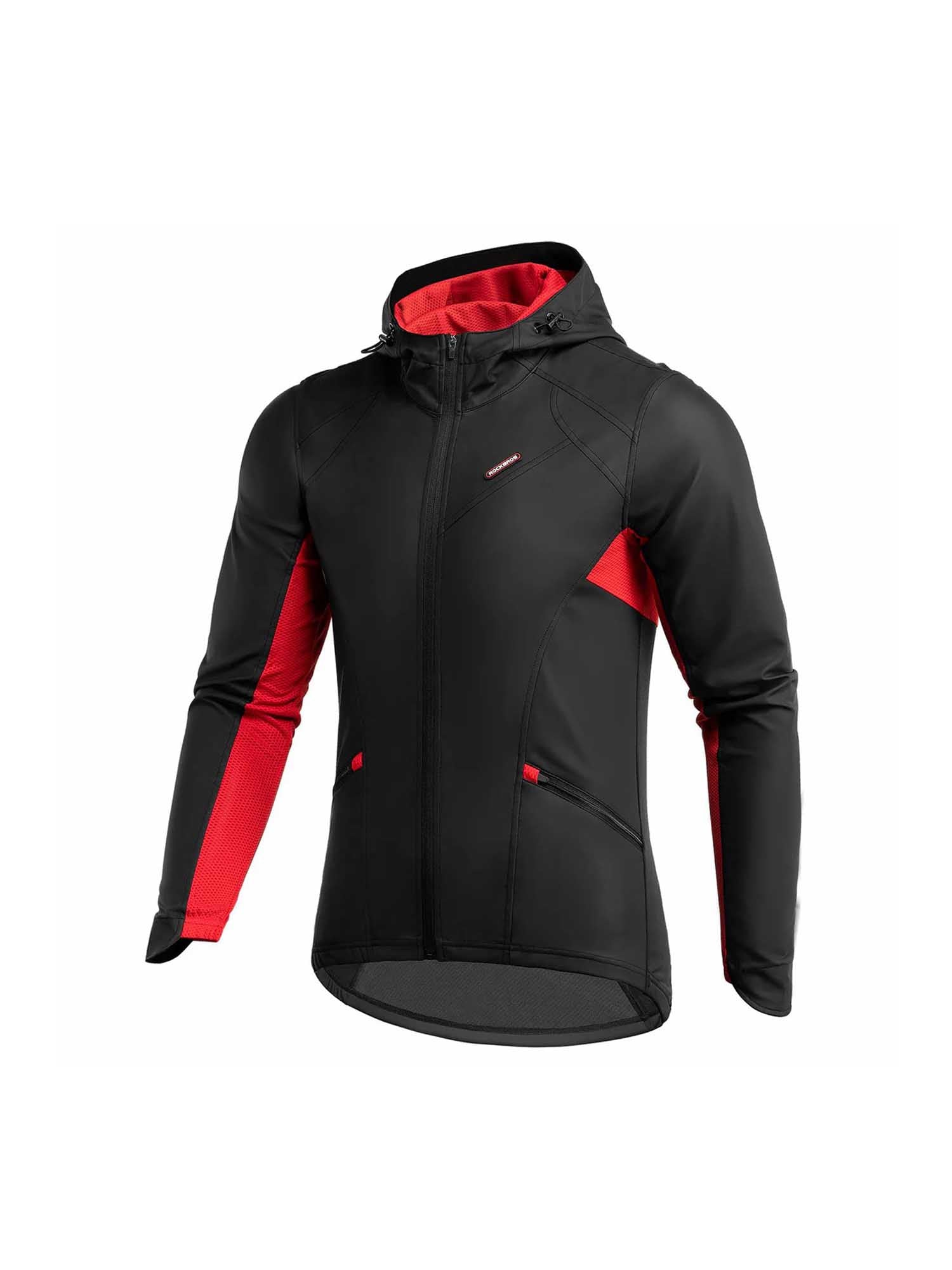 ROCKBROS winter cycling jacket for men, thermal windproof and water-resistant outdoor sports coat