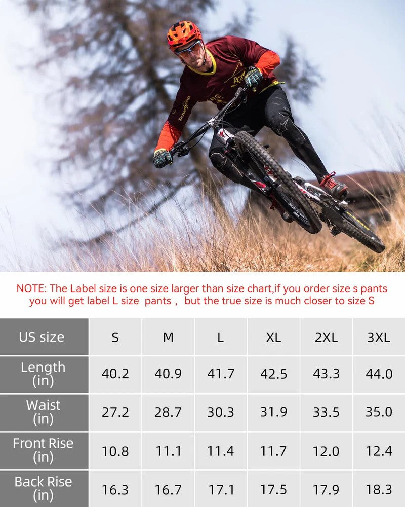 ROCKBROS Winter Cycling Pants for Men, warm, windproof, thermal black bicycling pants with ergonomic design