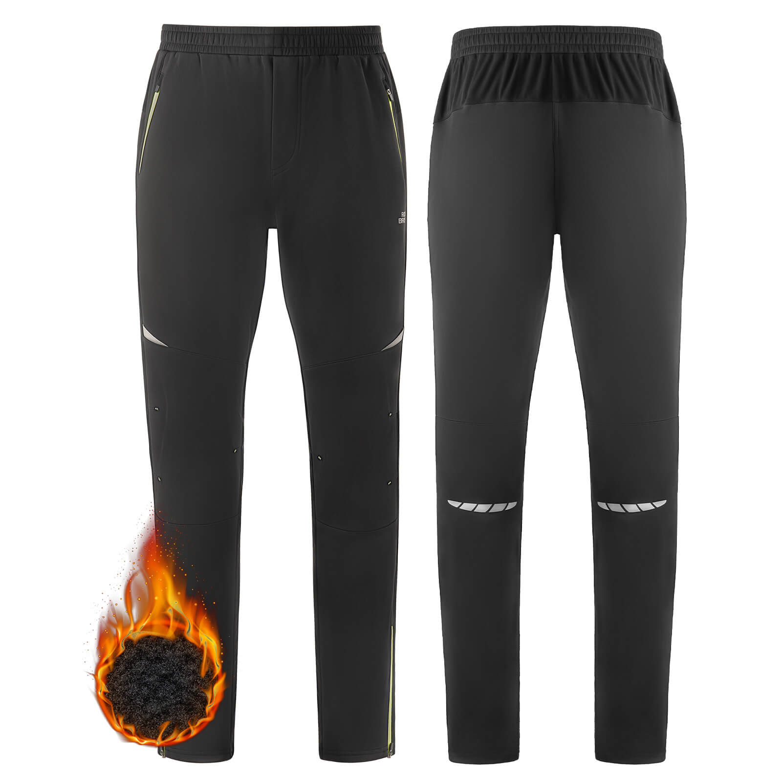 ROCKBROS winter cycling pants thermal fleece windproof for cold weather outdoor sports