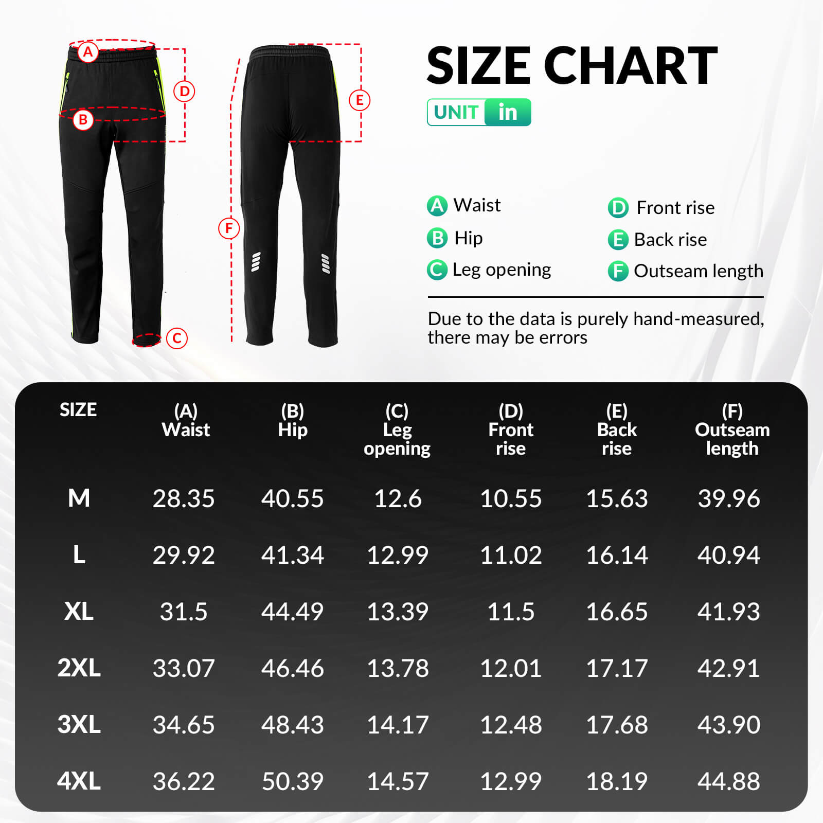 ROCKBROS Winter Cycling Pants with Windproof Fleece for Cold Weather Outdoor Cycling