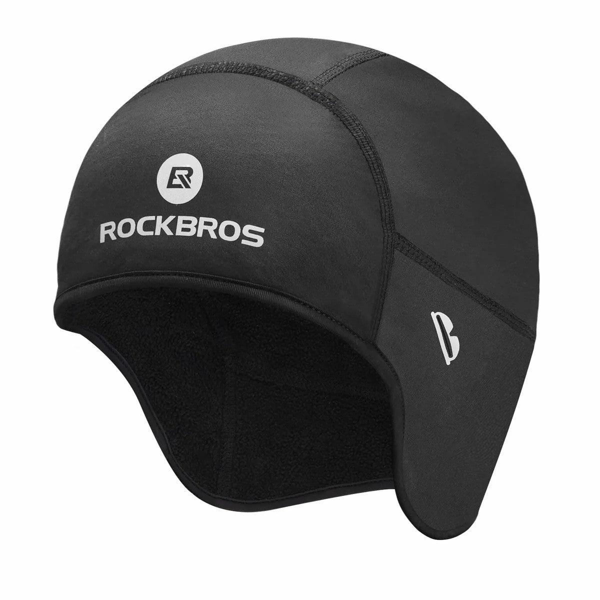 ROCKBROS Winter Cycling Skull Cap Helmet Liner with Thermal Fleece and Glasses Holes for Cold Weather Riding
#Color_Black