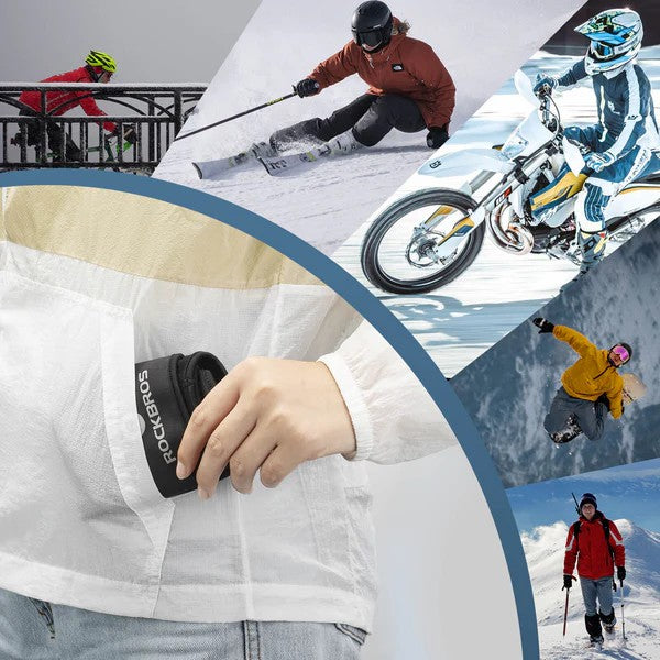 ROCKBROS Winter Cycling Skull Cap Helmet Liner with Thermal Fleece and Glasses Holes for Cold Weather Riding