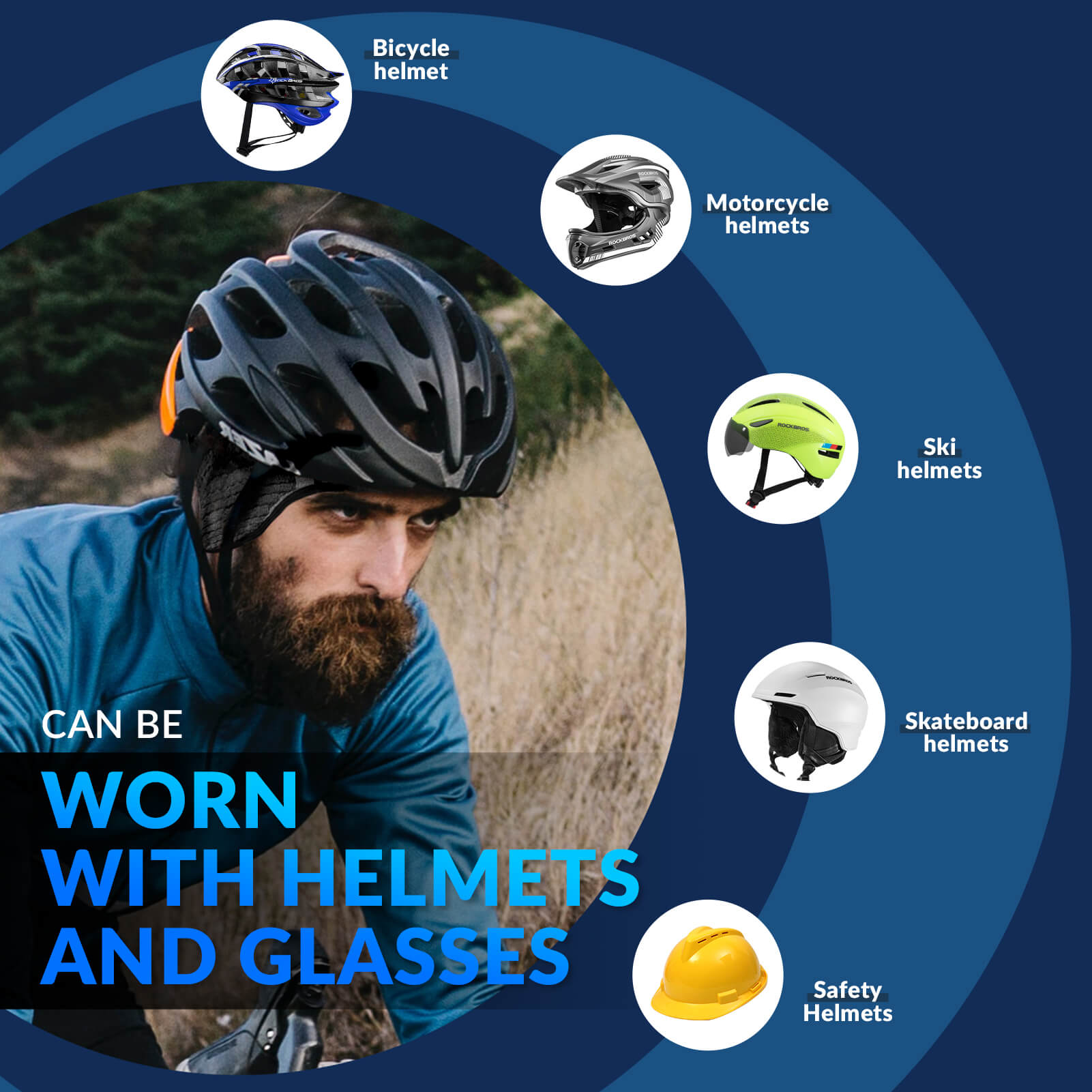 ROCKBROS winter cycling helmet with wide ears for cold weather cycling