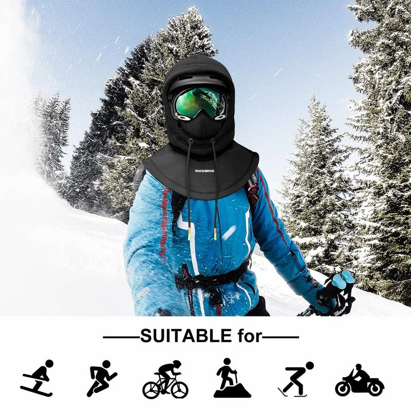 ROCKBROS Winter Thermal Balaclava - Ski Mask for Snowboarding, Cycling, and Outdoor Sports
#Color_Black