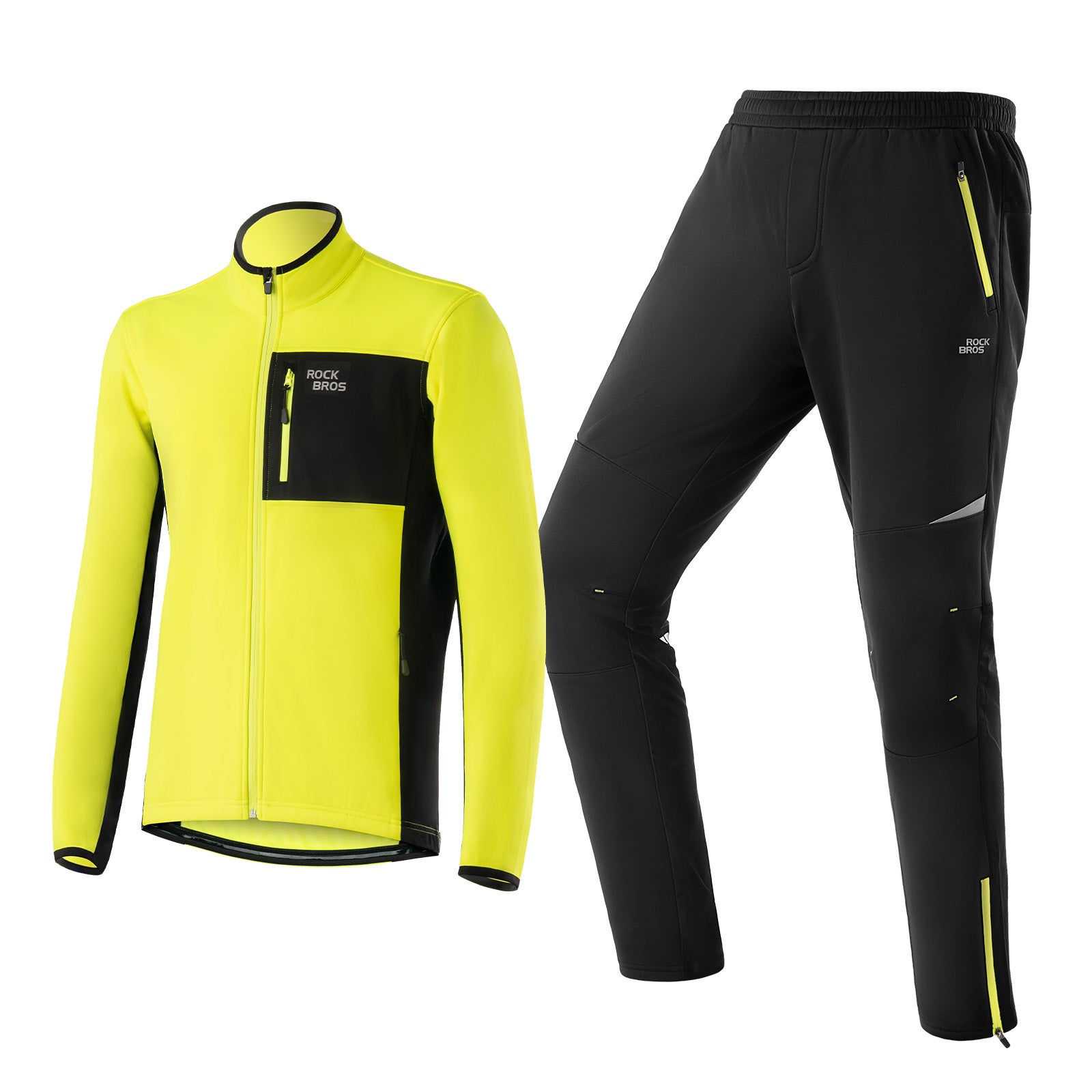 ROCKBROS winter thermal cycling jacket and pants set for windproof outdoor rides