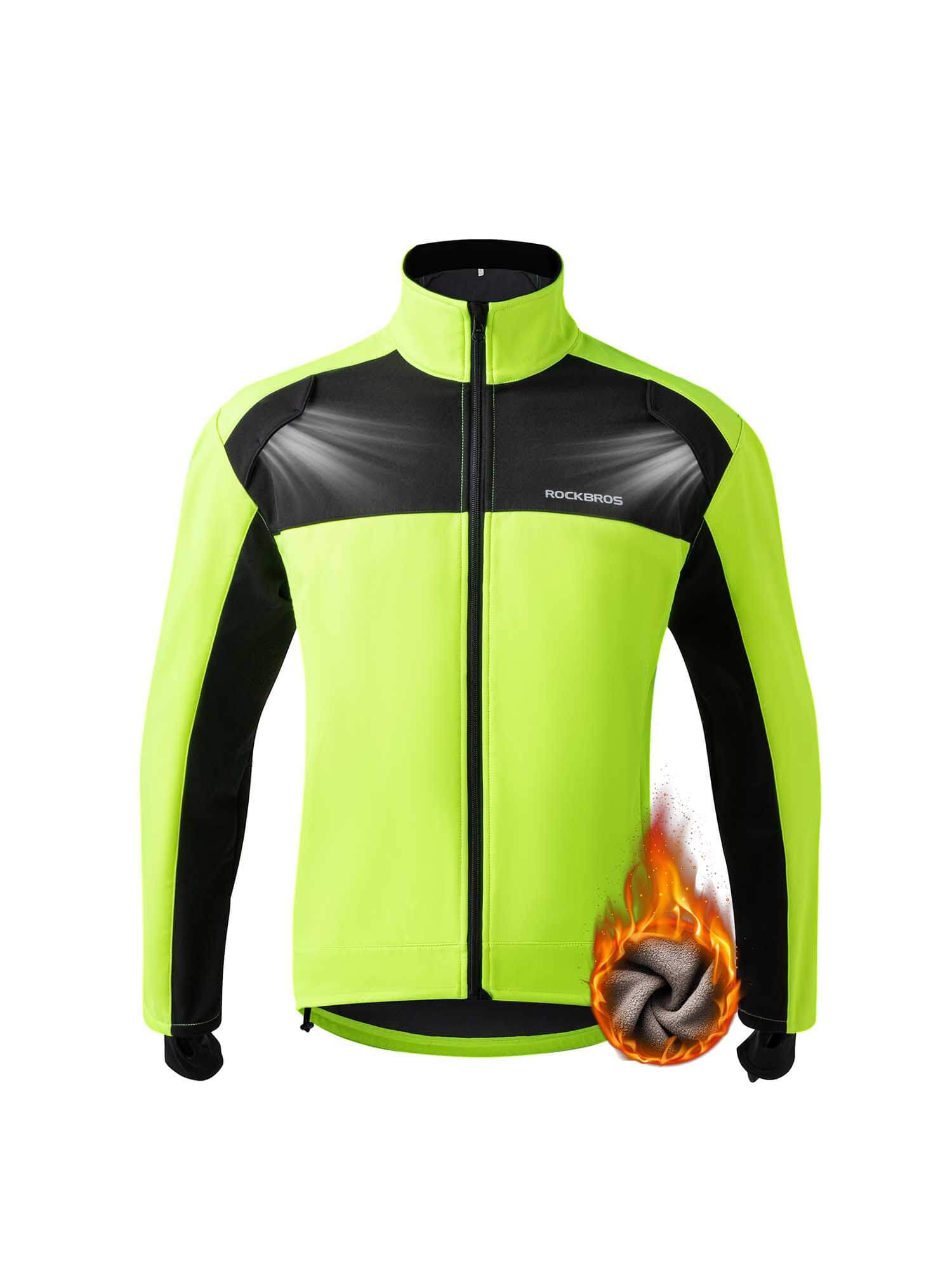 ROCKBROS winter thermal windproof cycling jacket for cold weather rides