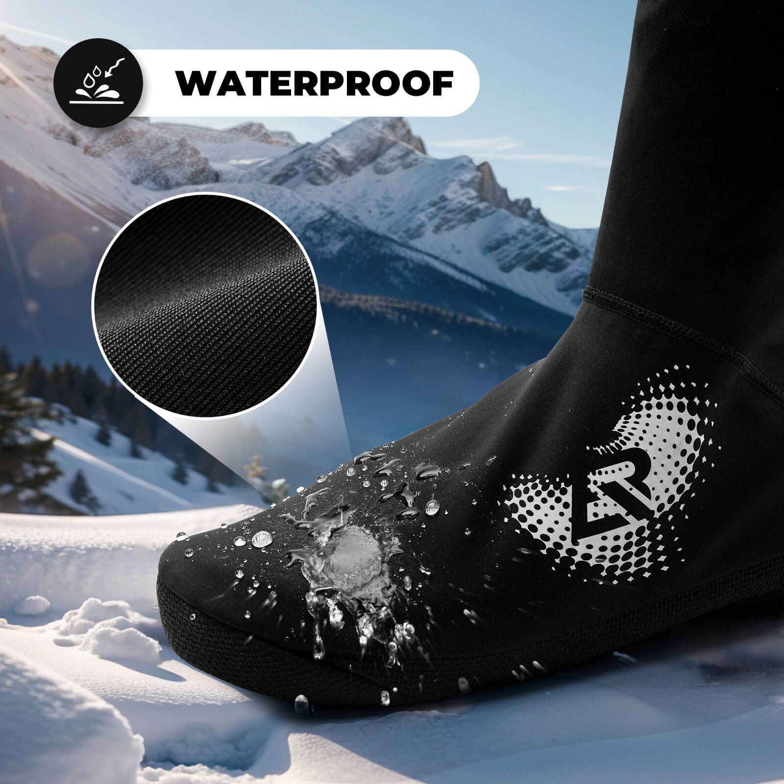 ROCKBROS winter thermal cycling shoe covers, windproof, water-resistant, durable shoe covers for outdoor biking