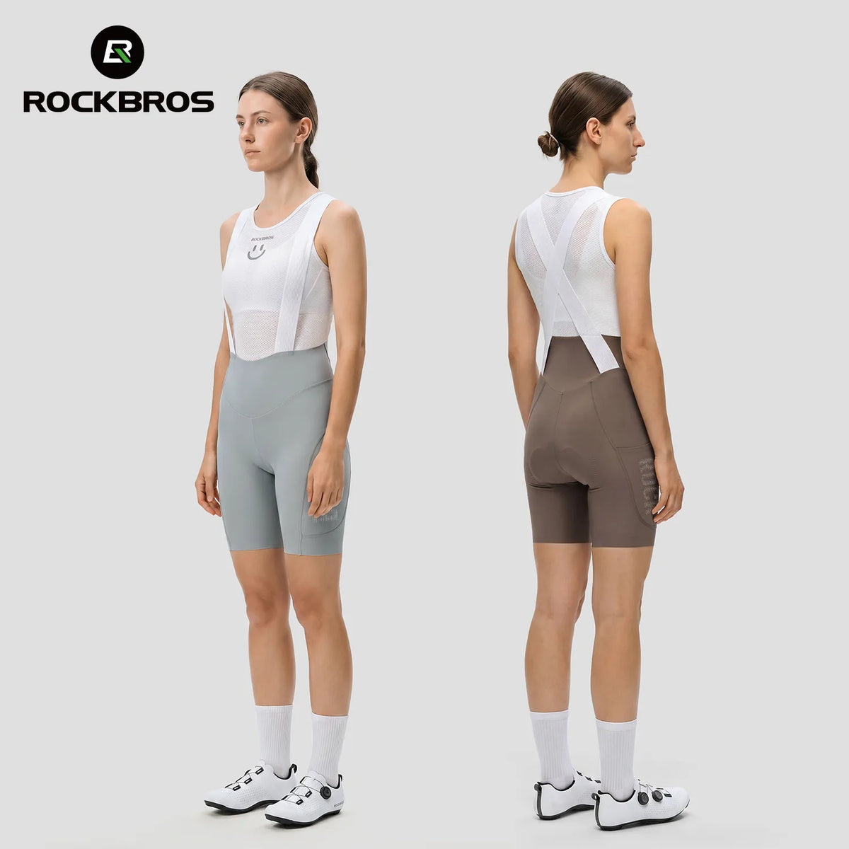 ROCKBROS women’s cycling bib shorts with floating 3D-printed chamois and side pocket