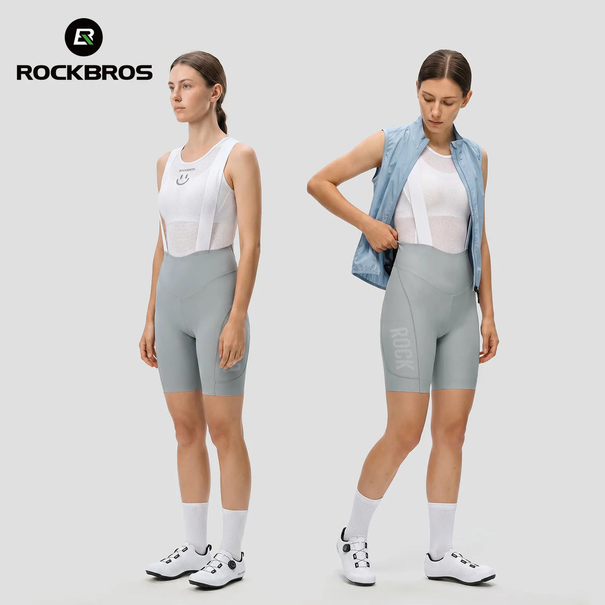 ROCKBROS women’s cycling bib shorts with floating 3D-printed chamois and side pocket