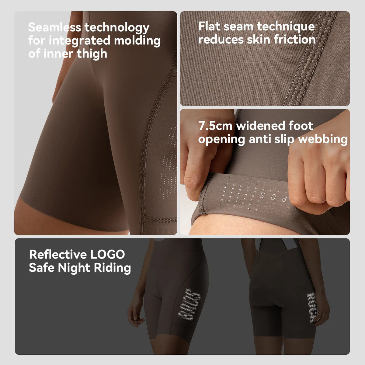 ROCKBROS women’s cycling bib shorts with floating 3D-printed chamois and side pocket