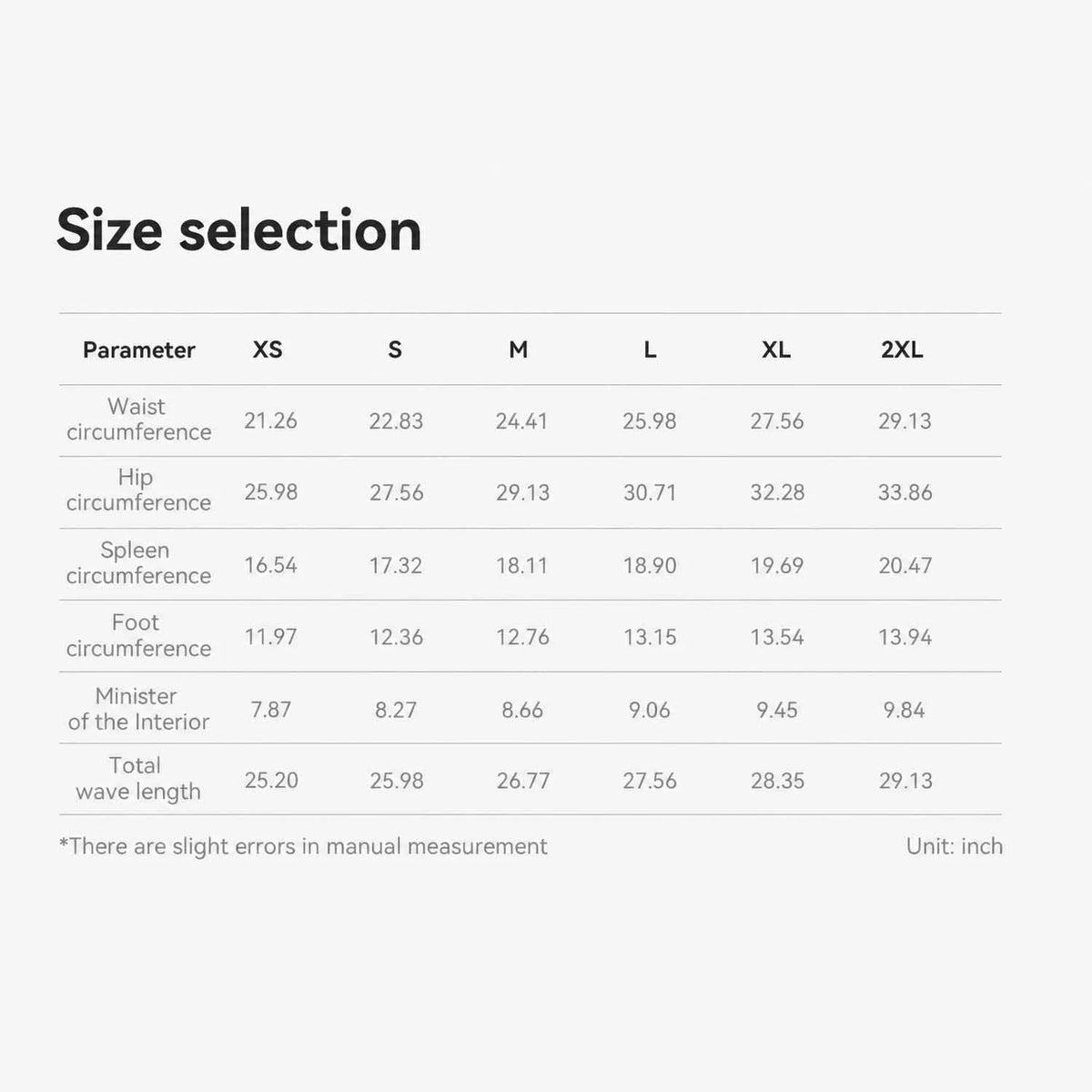 ROCKBROS women’s cycling bib shorts size chart with body and garment measurements