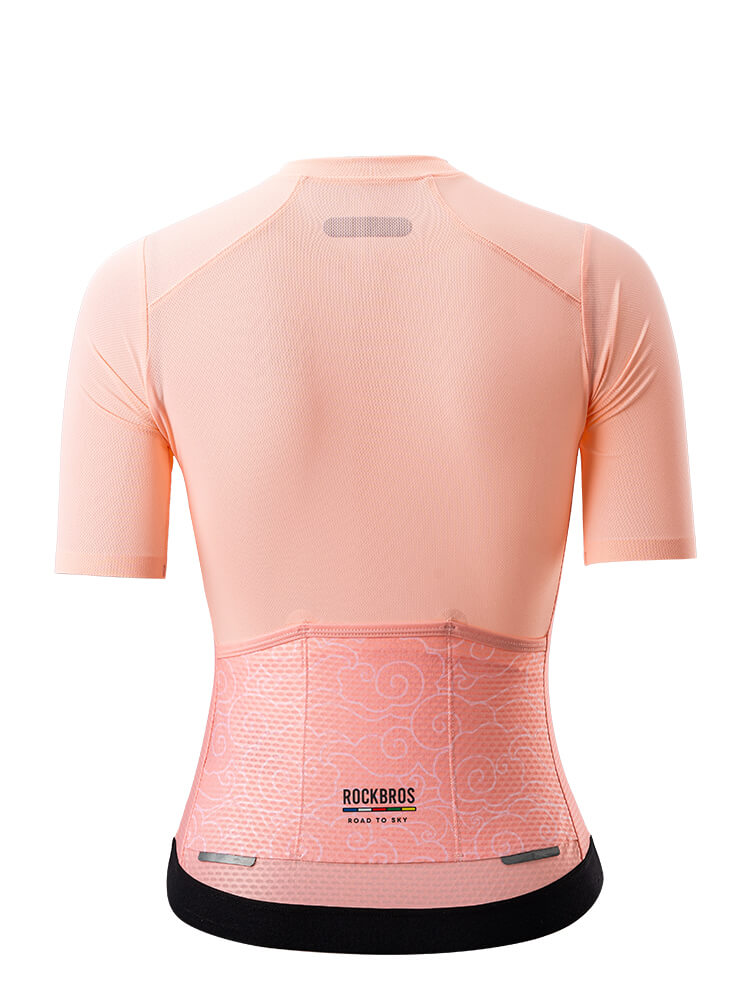 ROCKBROS women's quick-drying short-sleeve cycling jersey for road biking
#Color_Pink Orange