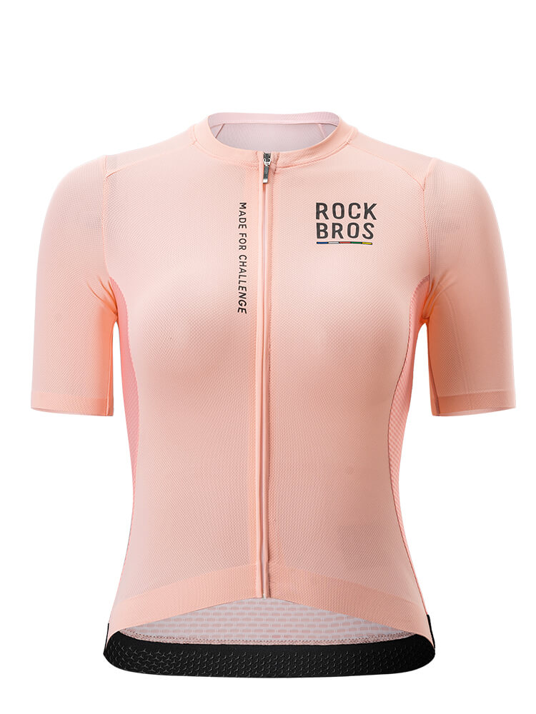 ROCKBROS women's quick-drying short-sleeve cycling jersey for road biking
#Color_Pink Orange