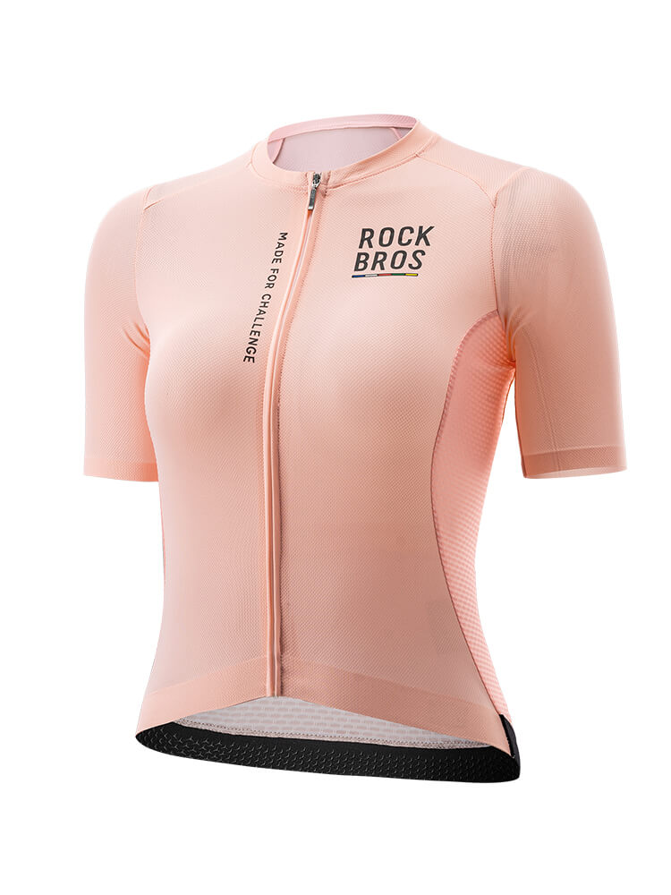 ROCKBROS women's quick-drying short-sleeve cycling jersey for road biking
#Color_Pink Orange