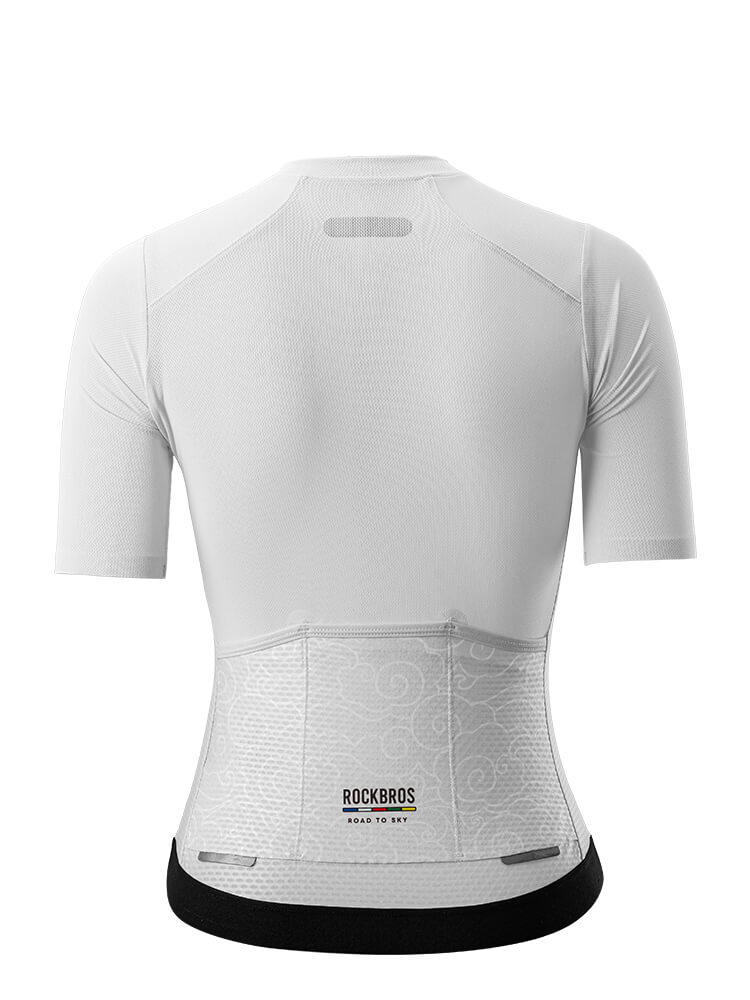 ROCKBROS women's quick-drying short-sleeve cycling jersey for road biking
#Color_White