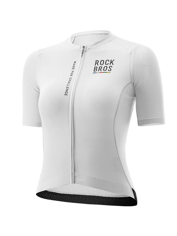 ROCKBROS women's quick-drying short-sleeve cycling jersey for road biking
#Color_White