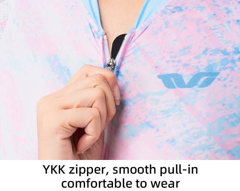 Smooth YKK zipper detail on ROCKBROS jersey – designed for spring and summer rides