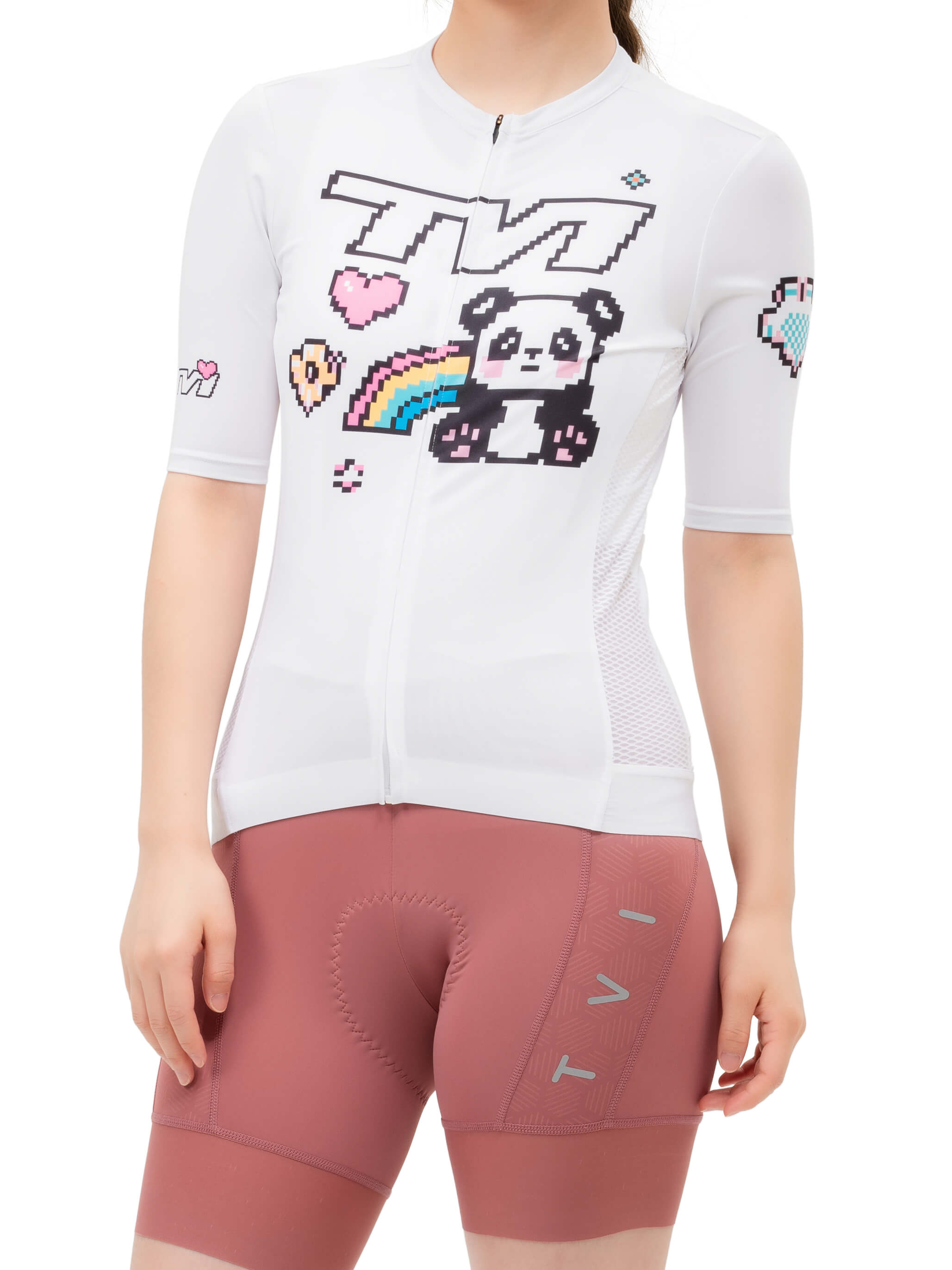 ROCKBROS Women's TVI Lightweight Short-Sleeve Cycling Jersey – Breathable and Quick-Dry Summer Bike Shirt
#Color_Digital White