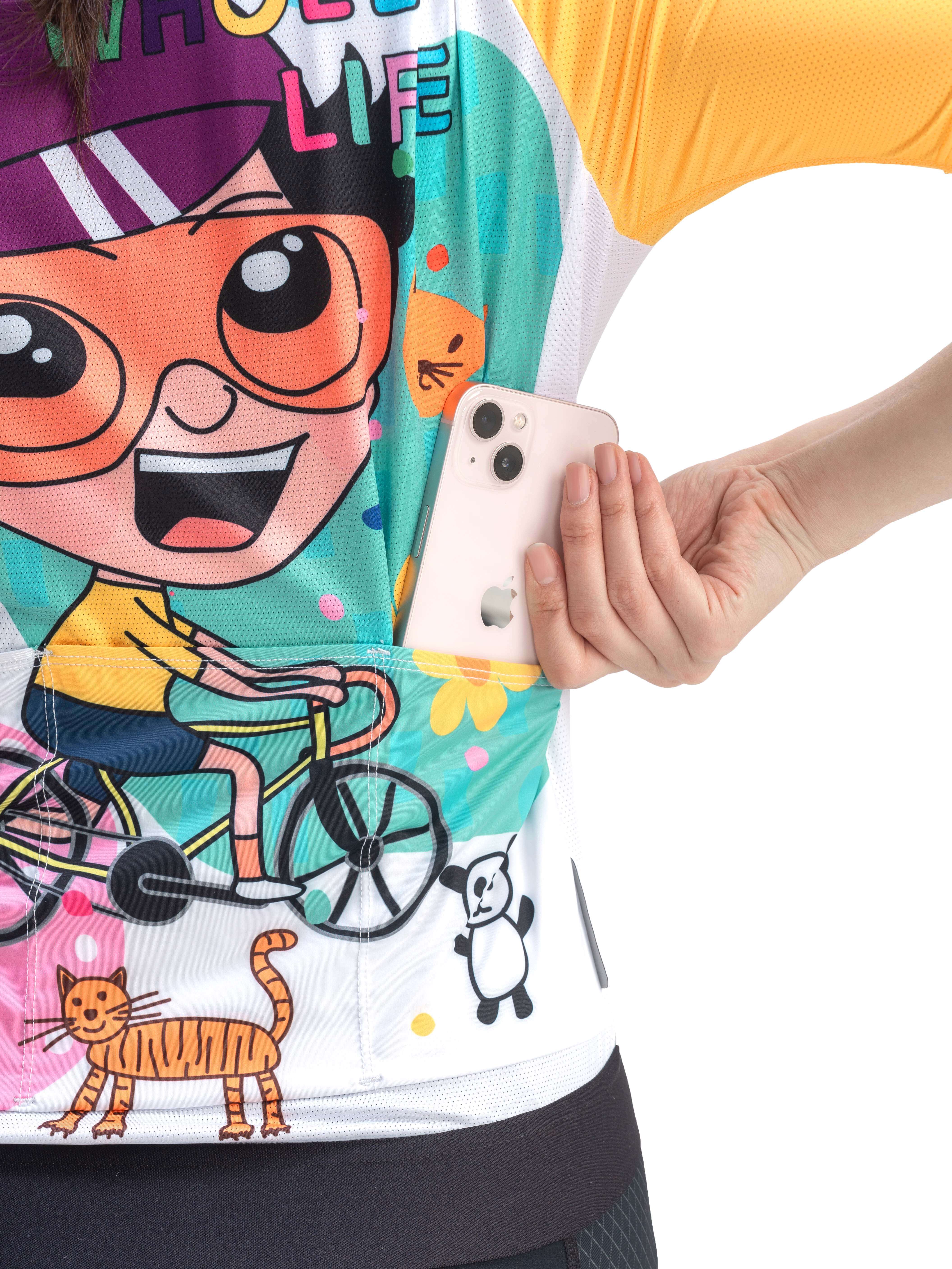 Women’s ROCKBROS Vibrant Vacation short-sleeve cycling jersey in TVI fit