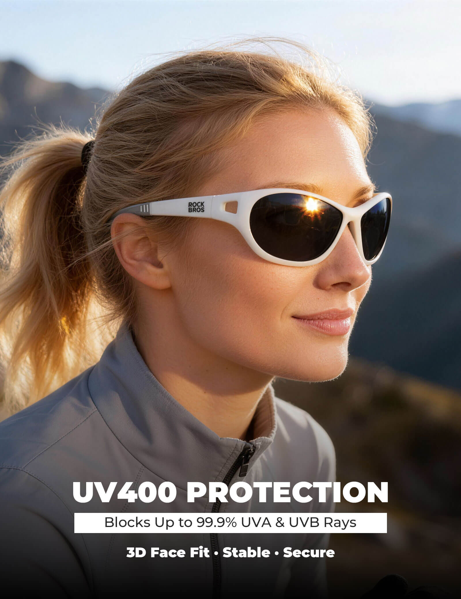 ROCKBROS SP394 outdoor polarized sunglasses with UV400 protection for cycling and outdoor activities
#Color_White