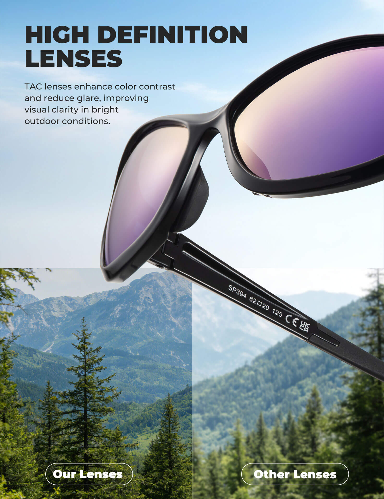 ROCKBROS SP394 outdoor polarized sunglasses with UV400 protection for cycling and outdoor activities