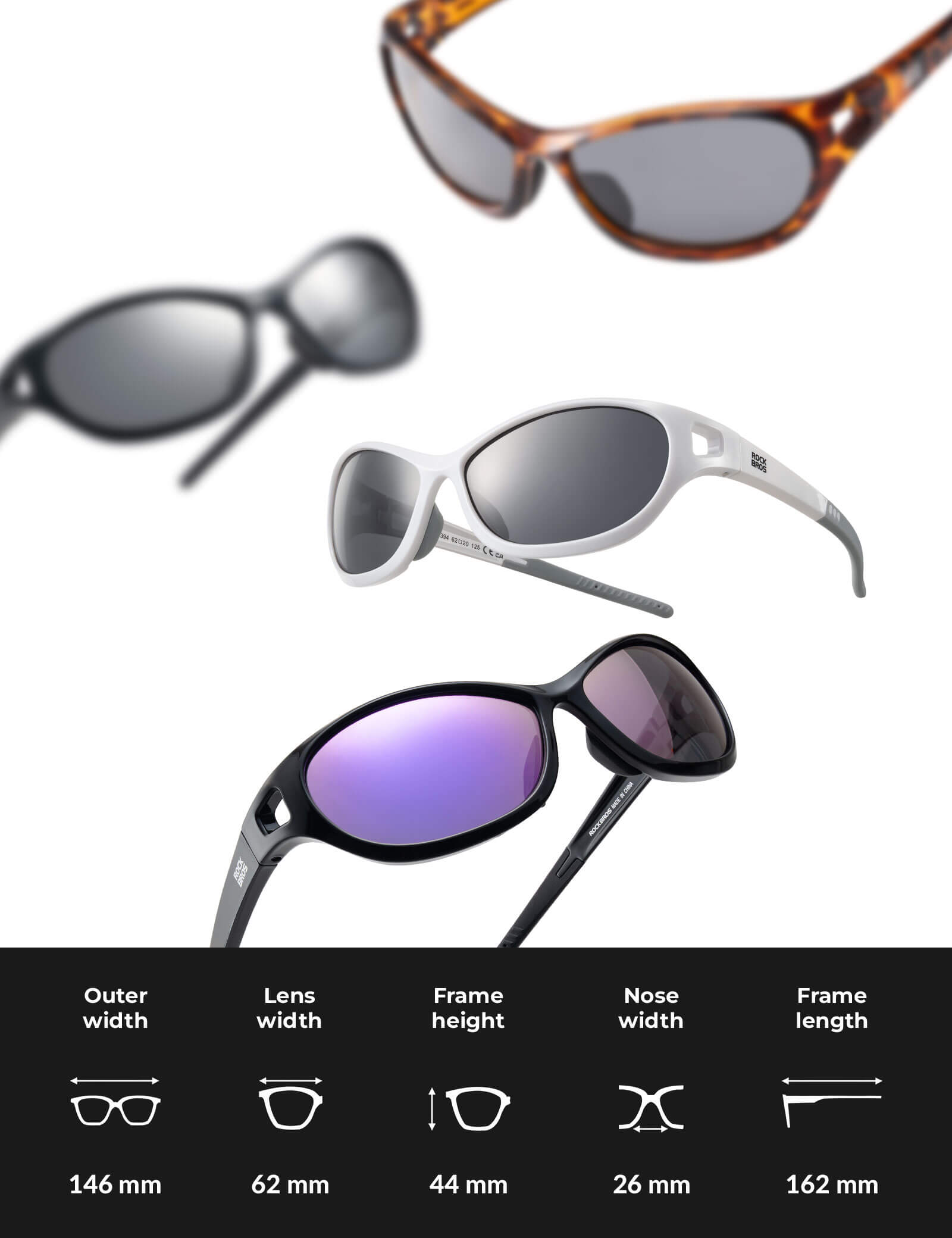 ROCKBROS SP394 outdoor polarized sunglasses with UV400 protection for cycling and outdoor activities