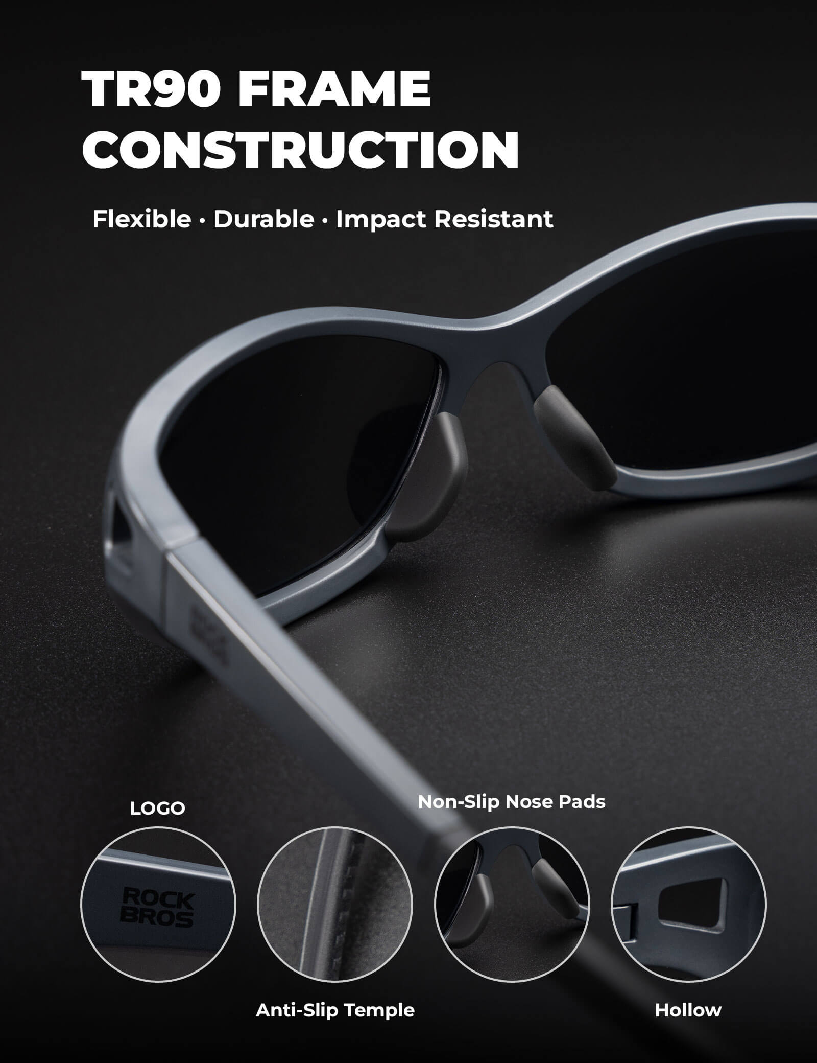 ROCKBROS SP394 outdoor polarized sunglasses with UV400 protection for cycling and outdoor activities