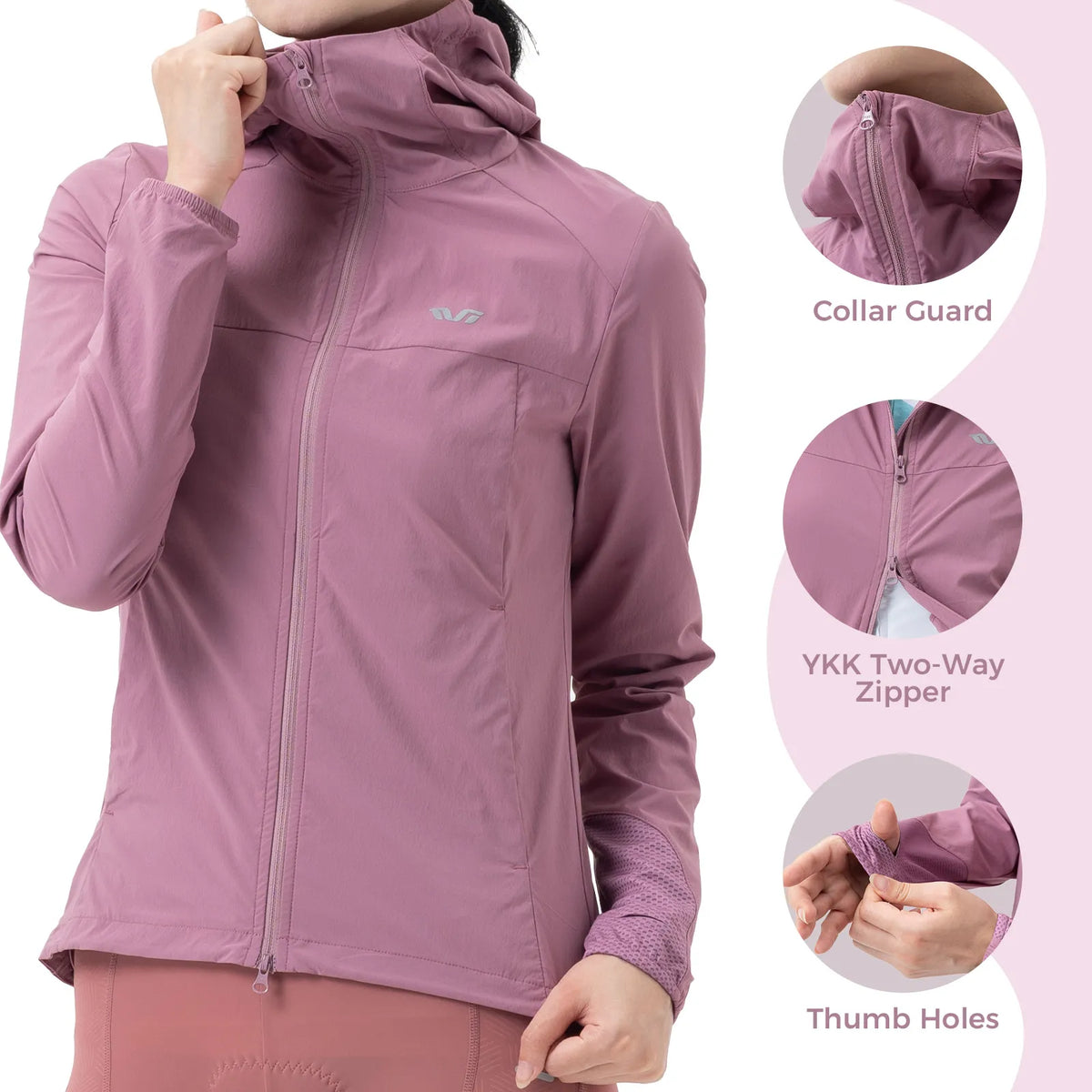 TVI women’s lightweight hooded cycling jacket
#Color_Purple