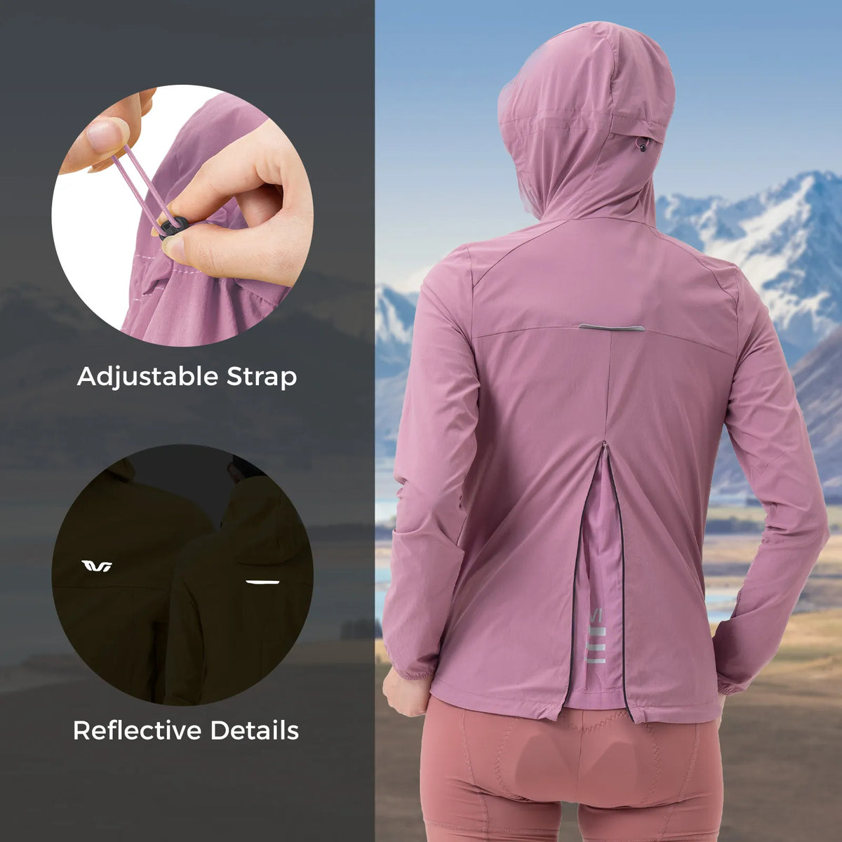 TVI women’s lightweight hooded cycling jacket
#Color_Purple