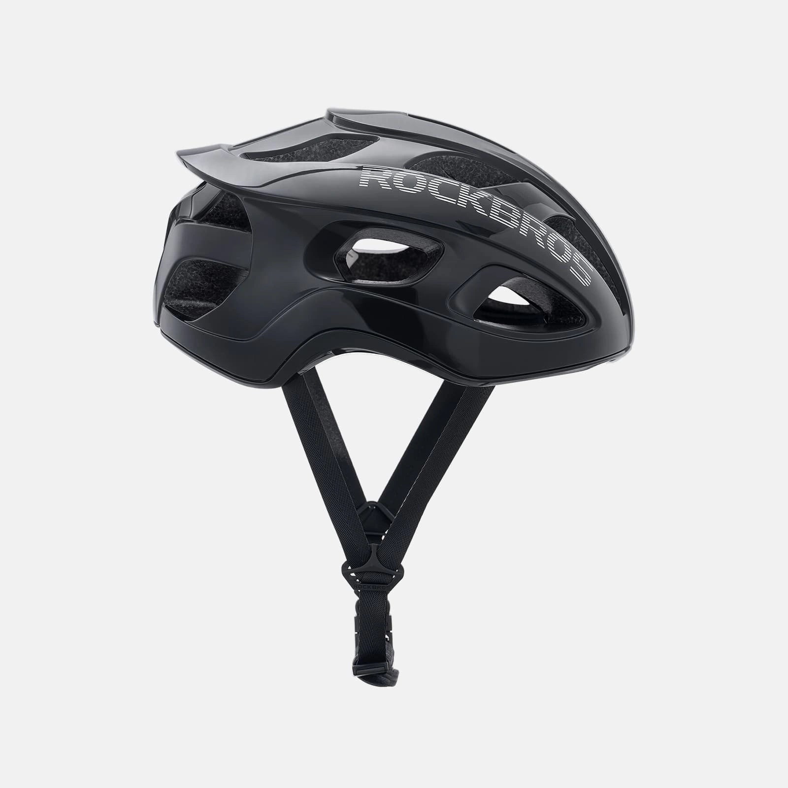 Ultralight 240g cycling helmet with 20-vent cooling and in-mold PC+EPS protection by ROCKBROS
#Color_Glossy Black