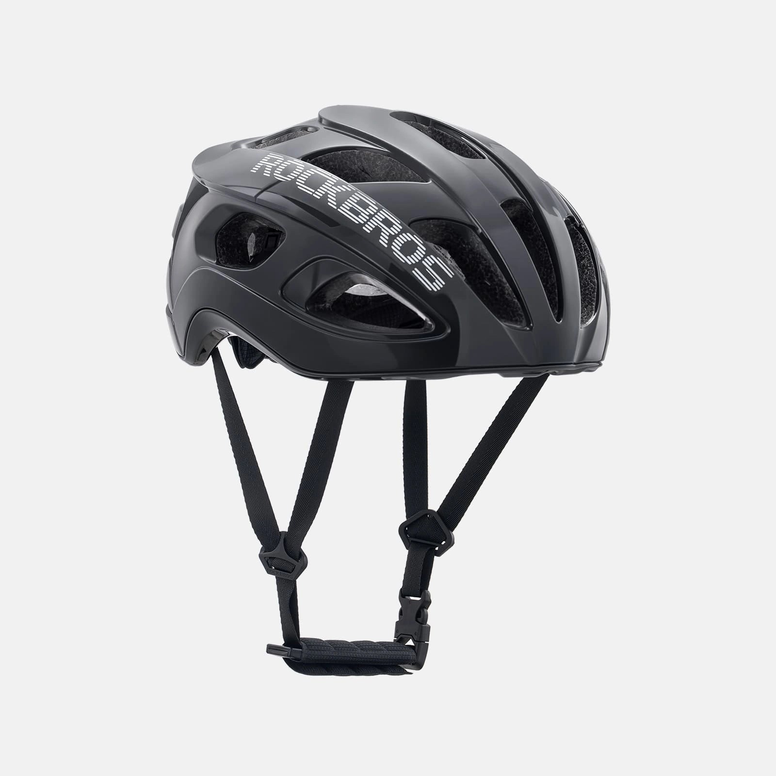 Ultralight 240g cycling helmet with 20-vent cooling and in-mold PC+EPS protection by ROCKBROS
#Color_Glossy Black