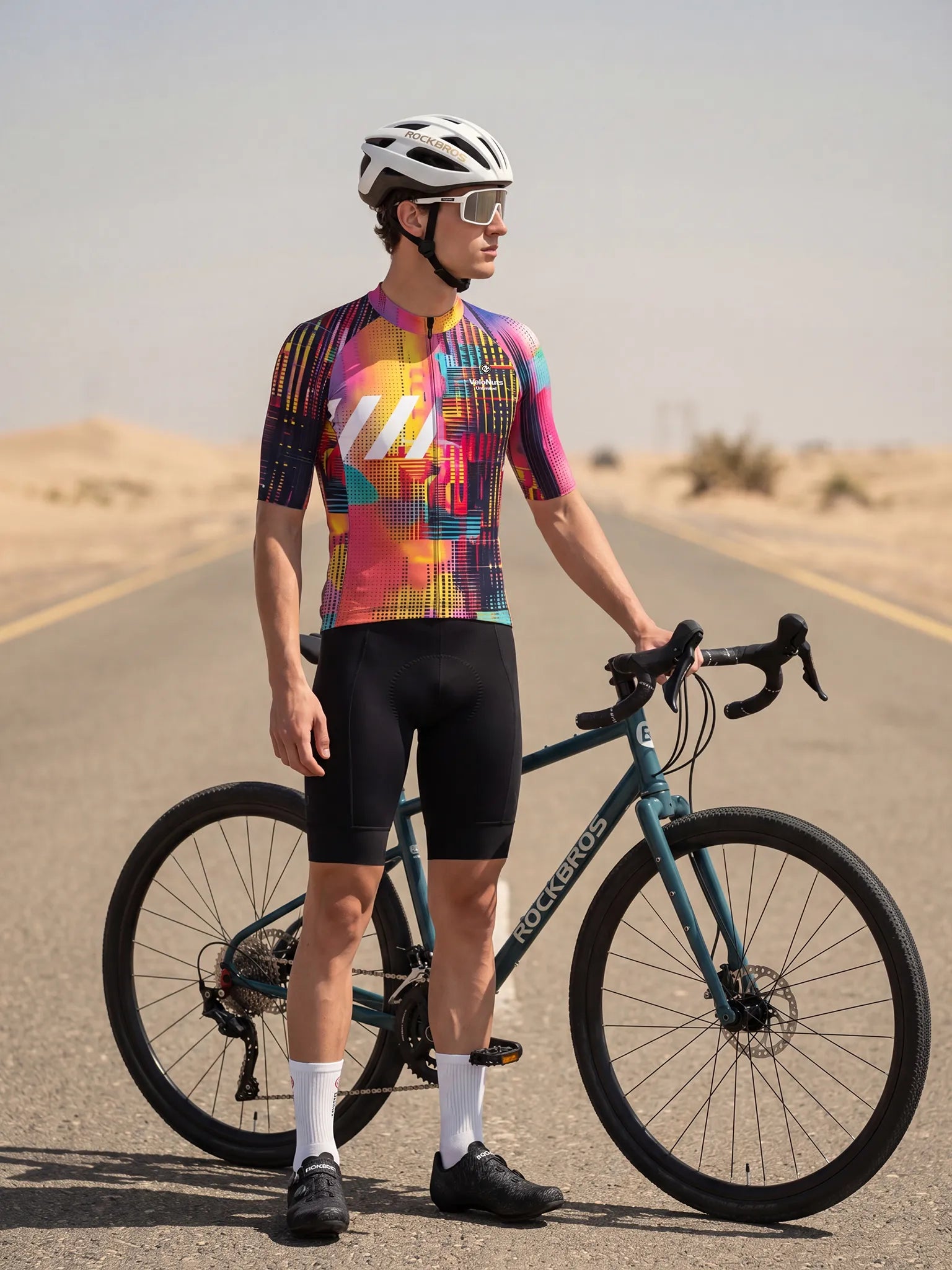 Men's Cycling Jersey Neon Condense#Type_Pink Skyline