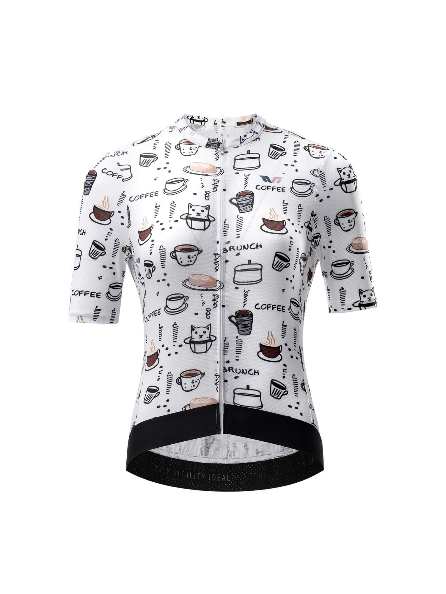 Women's TVI Breakfast Club short-sleeve cycling jersey, breathable and stylish
