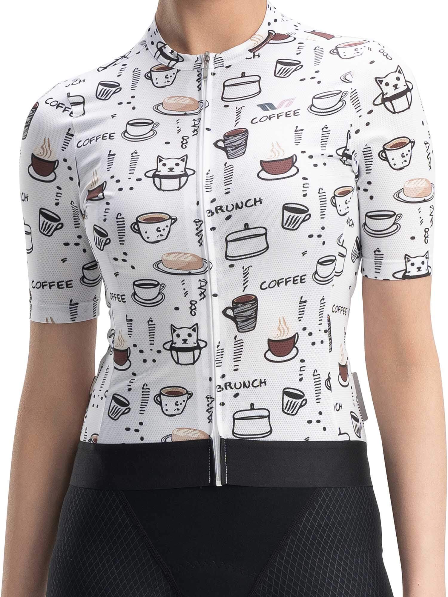 Women's TVI Breakfast Club short-sleeve cycling jersey, breathable and stylish
